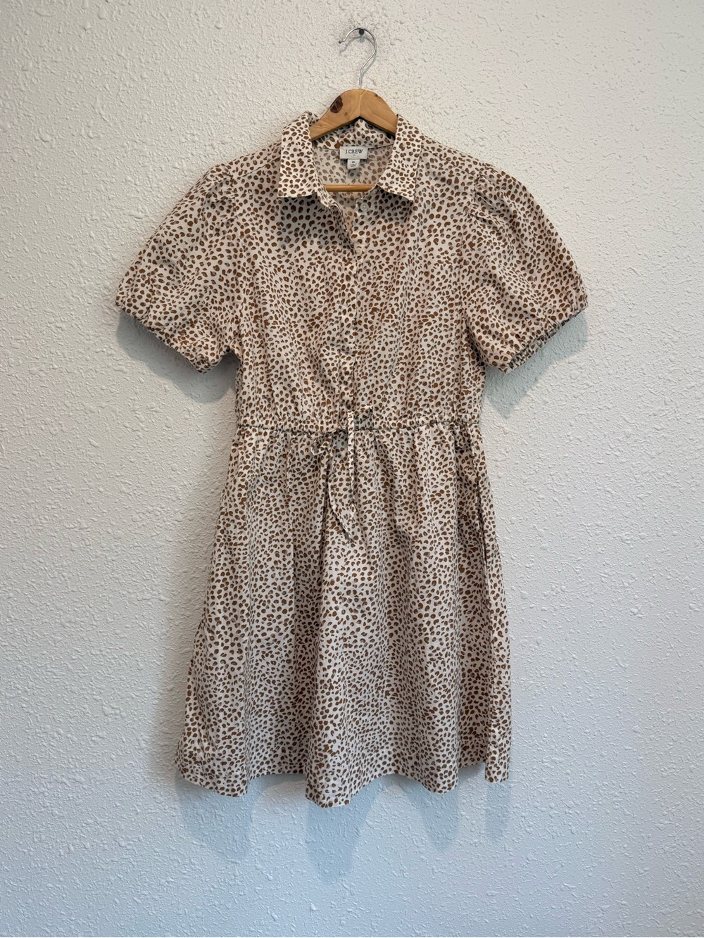 J Crew leopard print poplin cotton dress women’s 6